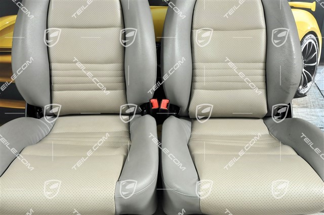Seats, manual adjustable, Leatherette, Graphite grey, set (L+R)