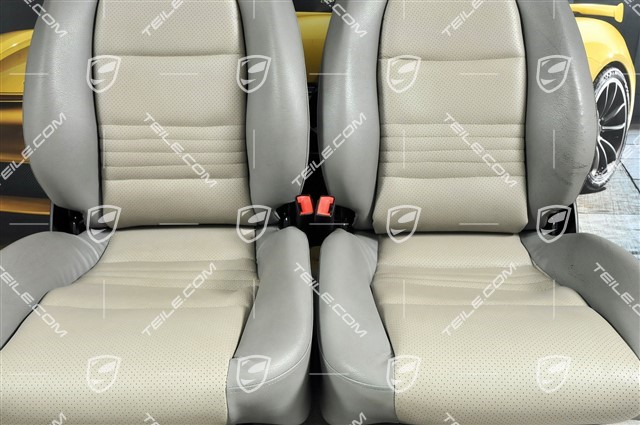 Seats, manual adjustable, Leatherette, Graphite grey, set (L+R)