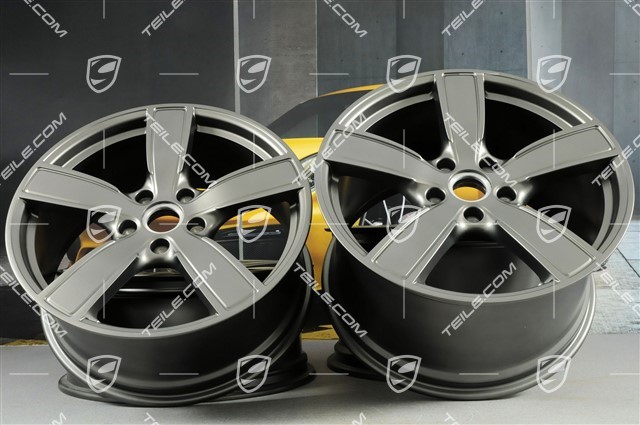 20" Felgensatz Carrera Sport, 11,5J x 20 ET76 + 8,5J x 20 ET49, Platinum-Seidenmatt