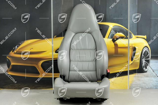 Seat, el adjustable, leather, Graphite grey, Draped, damage, R