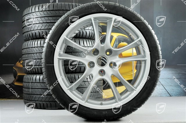 21" Sommerräder Satz, Cayenne Sport / GTS, Felgen (gebr./neuwertig) 10J x 21 ET50 + 10Jx21 ET50 + NEUE Sommerreifen 295/35 R21