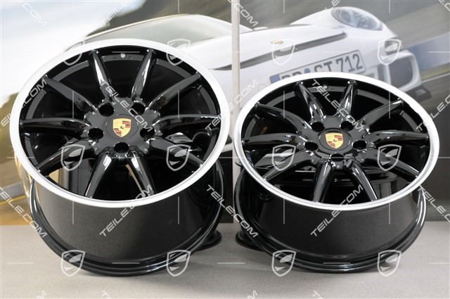  | 19-inch Carrera Sport wheel set, 8,5J x 19 ET55 + 11,5J x 19  ET67, high gloss black / used / 911 997 / 601-01 Rim sets, Carrera 2 / 2S /  99736216255KHG