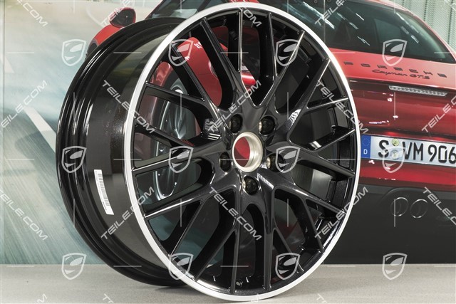 21" Felge Panamera Sport Design, 9,5J x 21 ET71, in Tiefschwarz Metallic