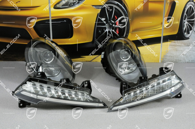 BiXenon headlamp + additional headlamp, interior lining black, Carrera 2/4/S/4S/Targa, set (L+R)