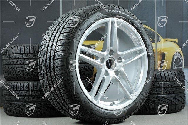 19" koła zimowe, komplet Carrera, felgi 8,5J x 19 ET50 + 11J x 19 ET56 + opony zimowe Pirelli Sottozero II 235/40 R19 + 295/35 R19, nie do samochodów z PCCB + skrętna tylna oś