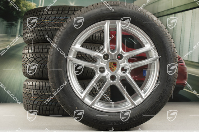 19-inch winter wheels set "Cayenne Turbo IV" facelift 2014->, alloy rims 8,5J x 19 ET59 + NEW Dunlop Winterreifen 3D 265/50 R19, with TPM