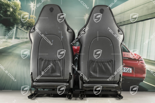 Sport seat (broad), manual adjustment, heating, leather, black, set L+R