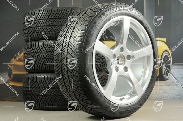 19-inch Cayman S winter wheels set, rims 8J x 19 ET57 + 10J x 19 ET45, Michelin Pilot Alpin 4 winter tires 235/40 R19 +265/40 R19