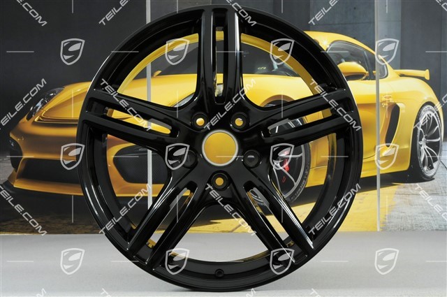 20-inch wheel rim set Panamera Turbo, 9,5J x 20 ET71 + 11,5J x 20 ET68, black high gloss