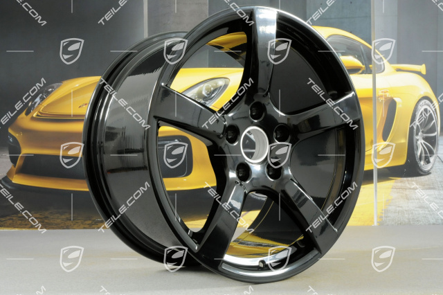 19-inch Cayman S wheel rim set, 8J x 19 ET57 + 10J x 19 ET45, black high gloss