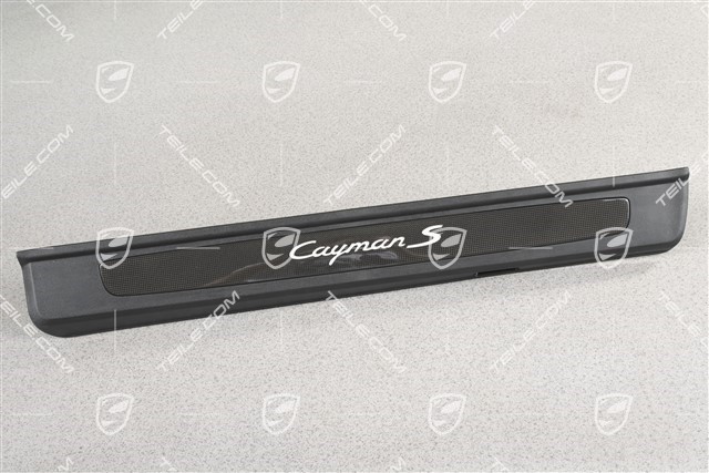 Einstiegleiste, Carbon, mit Beleuchtung, mit Schriftzug "Cayman S", L