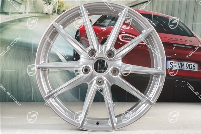 20+21-inch wheel rim set Carrera S, rims: front 8,5J x 20 ET53 + rear 11,5J x 21 ET67, Brilliant Chrome finish