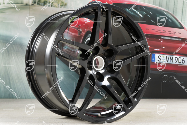 18-inch wheel rim set Macan S, 8J x 18 ET21 + 9J x 18 ET21, black high gloss