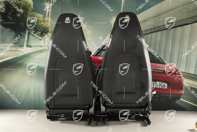 Seats, el. adjustable, heating, leather, black, set, L+R