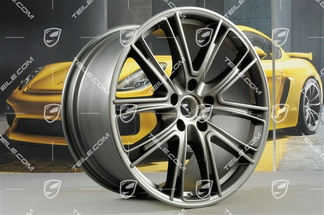 21-inch wheel rim set Panamera Exclusive, 9,5J x 21 ET71 + 11,5J x 21 ET69, Platinum satin mat