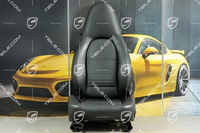 Seat, manual adjustable, heating, leather, Black, damage, L