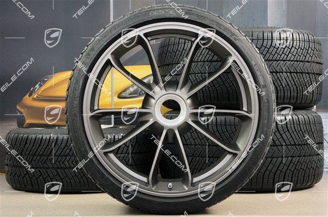 GT3RS 20-inch winter wheel set, rims/discs 9J x 20 ET55 + 12J x 20 ET47 + NEW Michelin winter tires 245/35 R20 + 315/35 R20, with TPMS