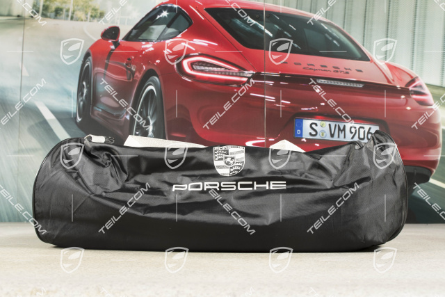 Car cover, for internal use, colored Porsche crest and lettering