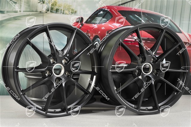 20" Komplet felg, Carrera S III, 8J x 20 ET57 + 9,5J x 20 ET45, czarny satynowy półmat