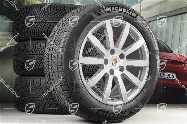19-inch Cayenne S winter wheel set, rims 8,5J x 19 ET47 + 9,5J x 19 ET54 + Michelin winter tyres 255/55 R19 + 275/50 R19, with TPMS