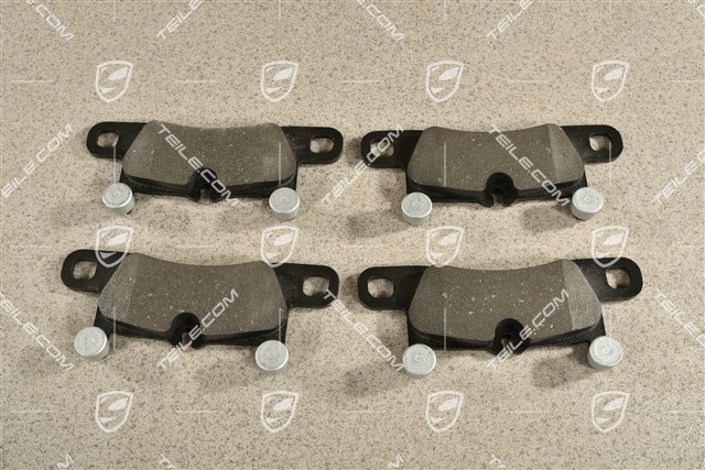 Brake pads, rear axle, for Black / silver
