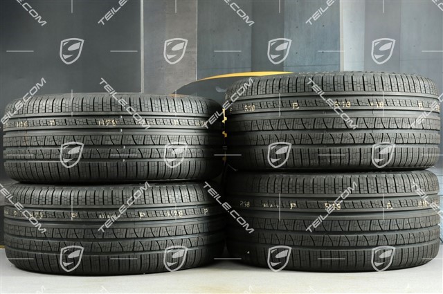 21-inch Cayenne Turbo all-season wheel set, rims 9,5J x 21 ET46 + 11,0J x 21 ET58 + NEW Pirelli Scorpion Verde All Season tyres 285/40 R21 + 315/35 R21, with TPMS, black high gloss
