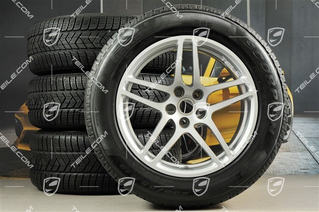 18-inch "Macan S" Winter wheel set, rims 8J x 18 ET21 + 9J x 18 ET21, winter tyres Pirelli Scorpion Winter 235/60 ZR 18 + 255/55 ZR 18, with TPMS