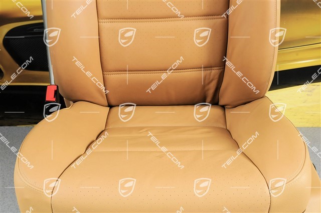 Seat, elect. adjustment, memory, lumbar, leather, sand beige, damage, L