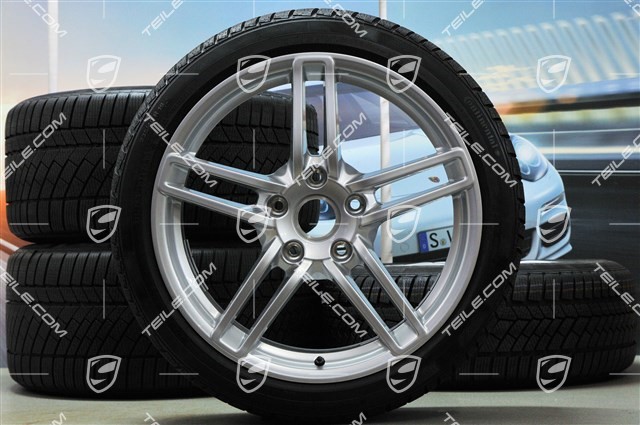 19" Winterräder Satz Carrera, Felgen 8,5J x 19 ET54 + 11J x 19 ET48 + Continental Winterreifen 235/40 R19 + 295/35 R19, mit RDK-Sensoren