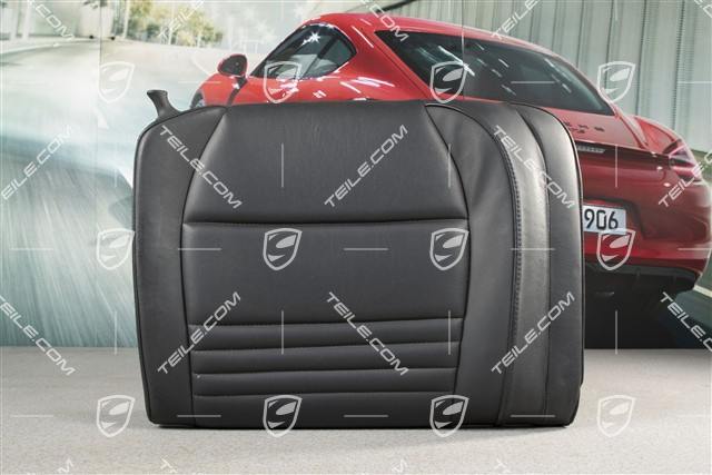Back seat backrest, leather, black, Cabrio, R