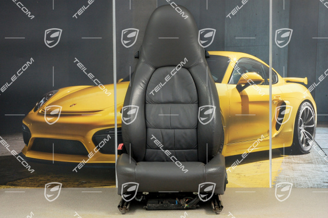 Seat, el. adjustable, heating, leather, Space grey, draped, L