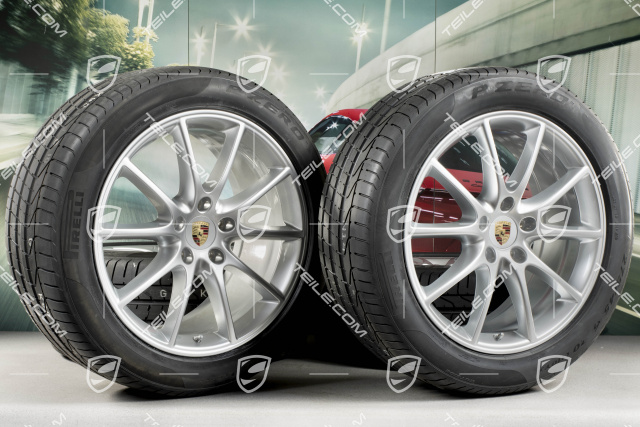 20-inch Cayenne Design summer wheel set, rims 9J x 20 ET50 + 10,5J x 20 ET64 + Pirelli summer tyres 275/45 R20 + 305/40 R20, with TPMS