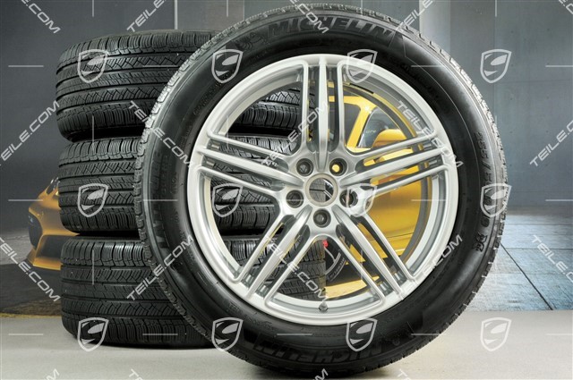 19-inch "Macan Design" all weather wheels set, rims 8J x 19 ET21 + 9J x 19 ET21, Michelin all season tyres 235/55 R 19 + 255/50 R 19, with TPMS