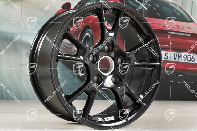 17-inch wheel set Boxster II, 6,5J x 17 ET55 + 8J x 17 ET40, black high gloss