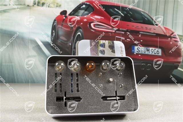 Pudełko z zapasowymi żarówkami i bezpiecznikami do Porsche 993