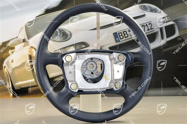 4-spoke steering wheel, leather, dark blue 4-spoke steering wheel, leather, dark blue