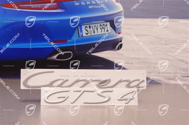 Badges / emblem Set, Carrera 4 GTS, Silver