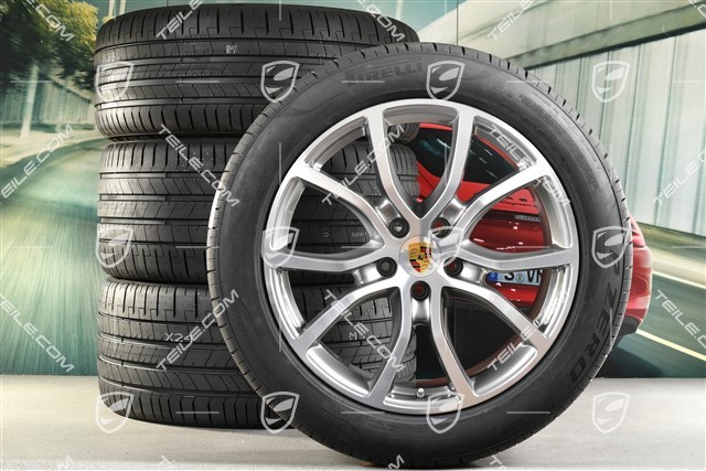 21-inch Cayenne Coupe Exclusive Design summer wheel set, rims 9,5J x 21 ET46 + 11,0J x 21 ET49 + NEW Pirelli P Zero summer tyres 285/45 R21 + 315/40 R21, with TPMS