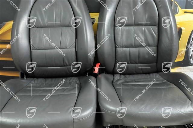 Seats, el adjustable, heating, Lumbar, leather, Space grey, set (L+R)
