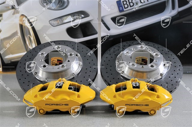 PCCB Ceramic brake retrofit kit, Turbo, incl. 380mm front brake discs + 350mm rear brake discs