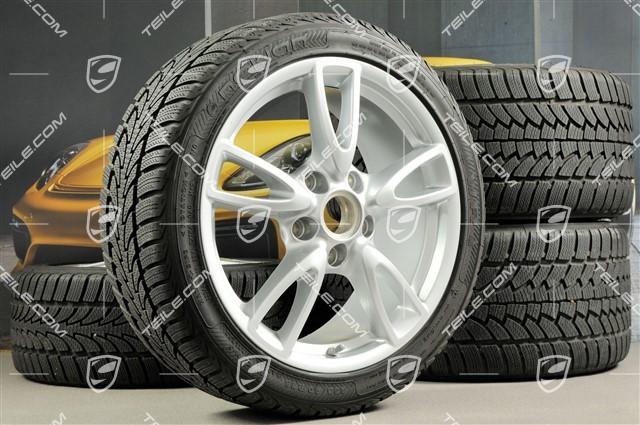 18-inch Carrera IV wheel set, wheels 8J x 18 ET57 + 11J x 18 ET51, tyres 235/40 R18 + 295/35 R18 Nokian WR, TPMS