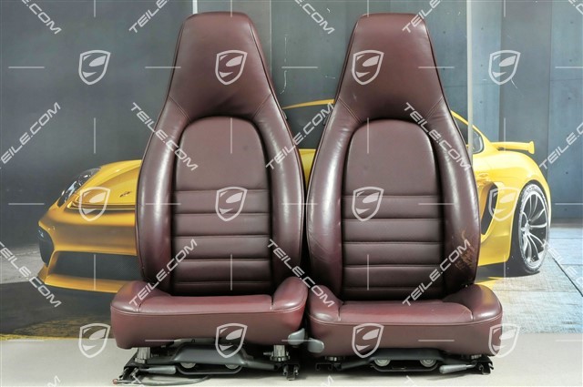 Seat, leatherette, Burgundy, set L+R