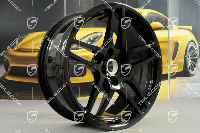 18-inch wheel rim set Macan S, 8J x 18 ET21 + 9J x 18 ET21, black high gloss