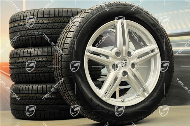 19-inch Cayenne Design II winter wheel set, wheels 8,5 J x 19 ET 59 + Pirelli winter tyres 265/50 R 19 110V XL M+S, with TPMS