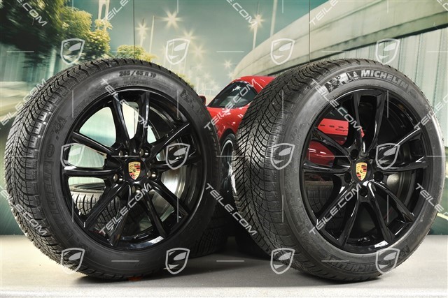 19-inch winter wheels set "Panamera S", rims 9J x 19 ET64 + 10,5 J x 19 ET62 + NEW Michelin Pilot Alpin 4 winter tyres 265/45 R19 + 295/40 R19, black high gloss