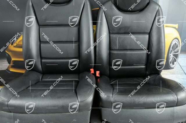 Seats, elect. adjustment, memory, lumbar, leather, black, set (L+R)