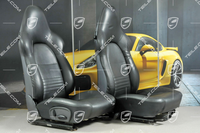 Sport seat (broad), manual adjustment, leather, black, set L+R