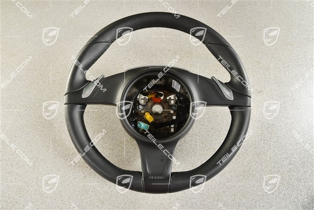 Multifunction steering wheel, Sport Chrono, PDK, heated, Smooth Leather, Black