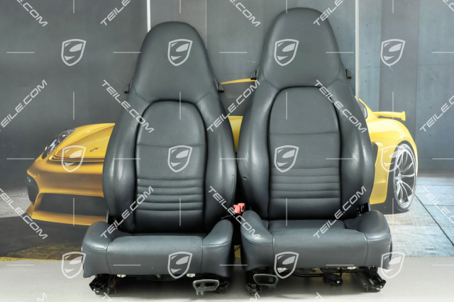 Seats, manual adjustable, Leatherette, Metropole blue, set (L+R)