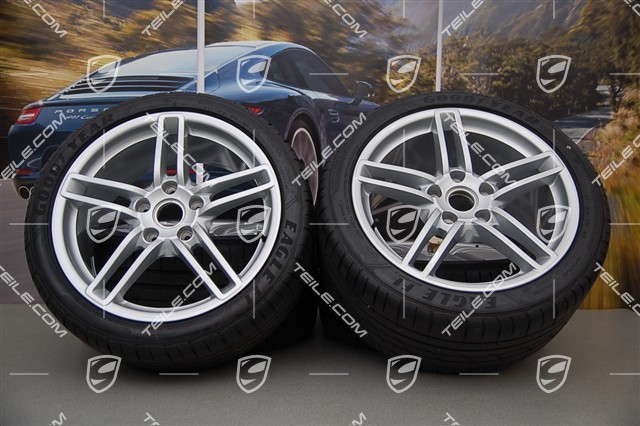 19-inch Carrera summer wheel set, 8,5J x 19 ET54 + 11J x 19 ET69, summer tyres 235/40 R19 + 285/35 R19
